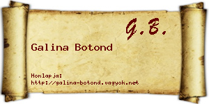 Galina Botond névjegykártya